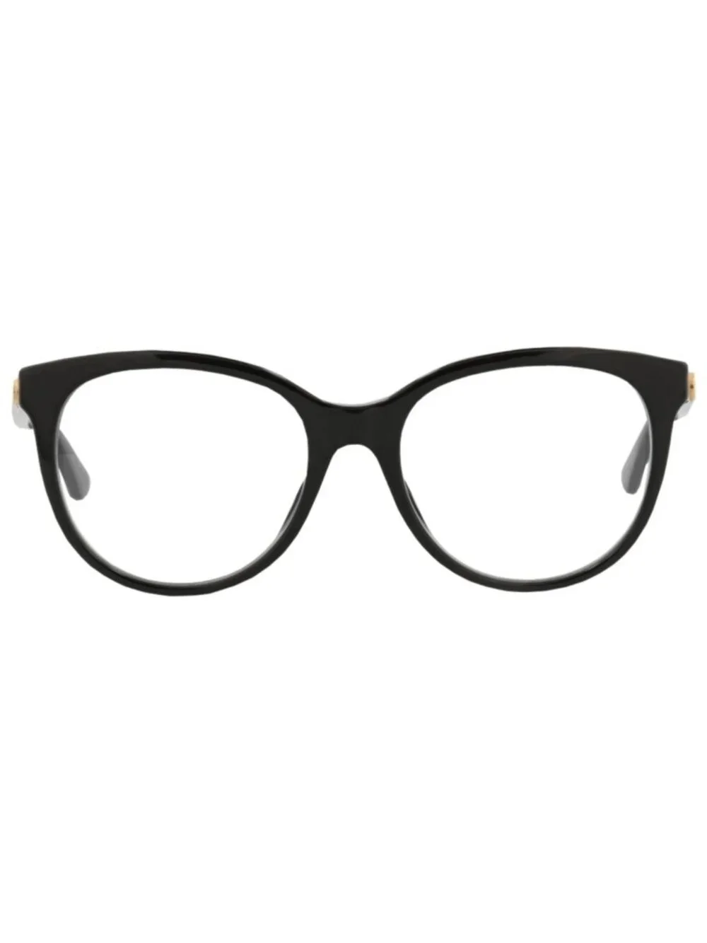 New Gucci Women's Eyeglasses Round Oval Acetate Frame Black Multicolor